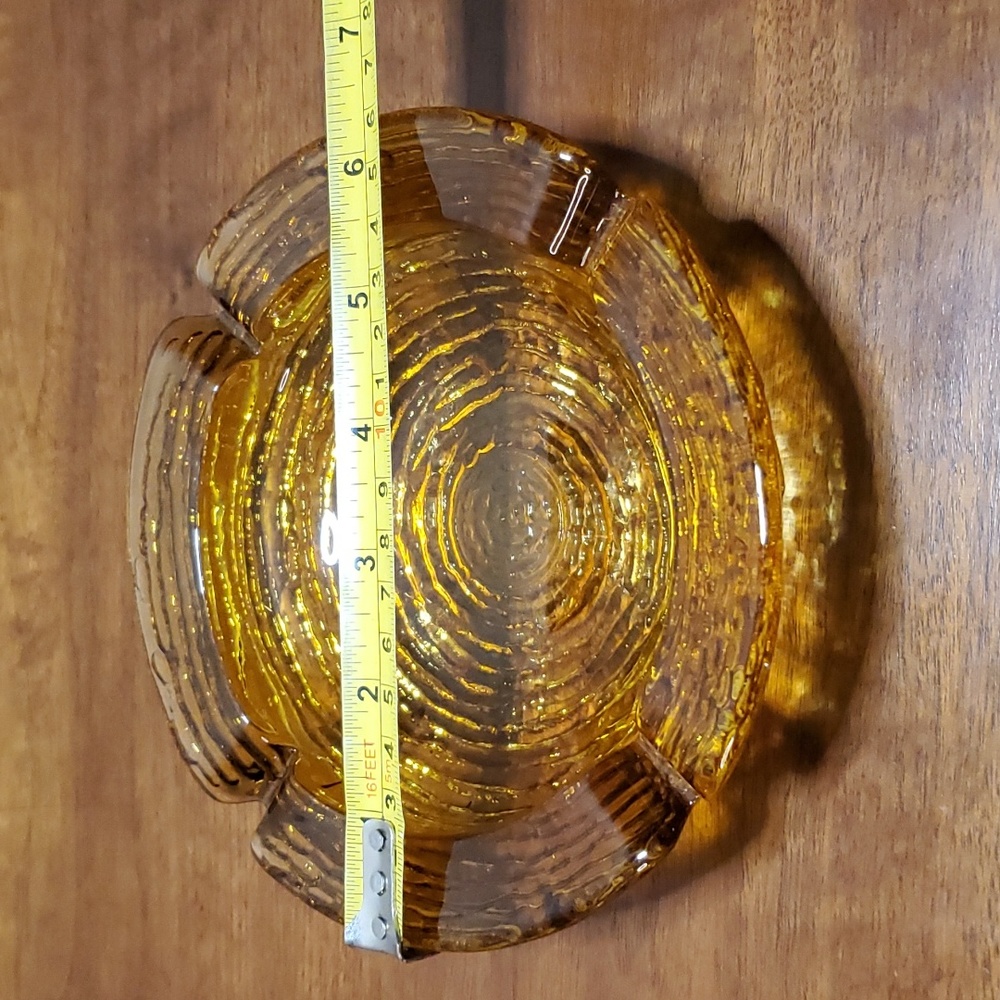 Vintage Anchor Hocking Soreno amber ashtray 6.5" - Picture 8 of 8